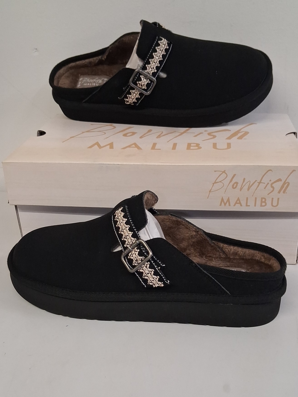 NWT Womens Blowfish Malibu Black Monday Platform Mules